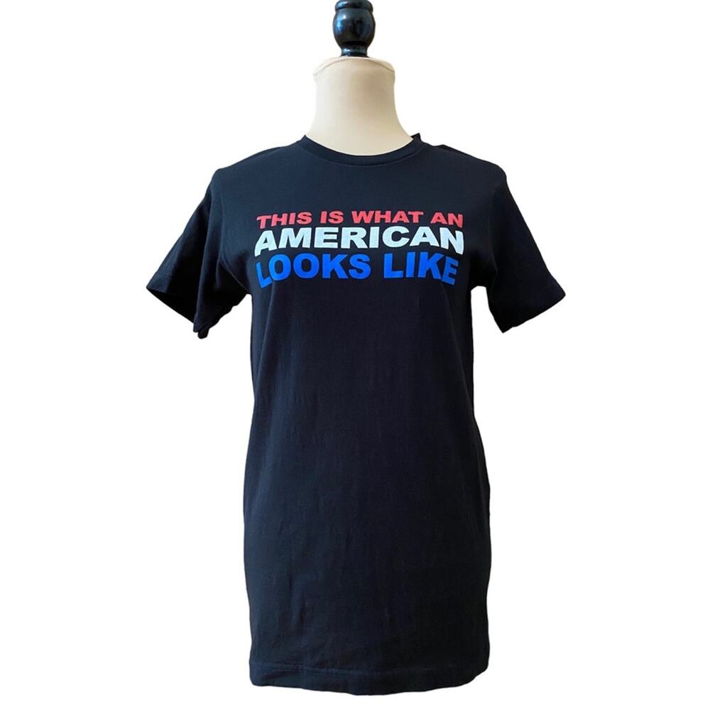 Creative Goods Graphic Red White Blue Black Cotton Show Tee Size S